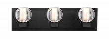  3WF-BOCACL-BK - Besa, Boca Vanity, Clear, Black Finish, 3x40W G9 Base