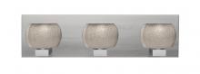  3WF-KENOSM-SN - Besa, Keno Vanity, Smoke Sand, Satin Nickel Finish, 3x60W Halogen