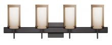  4SW-S44007-BR-SQ - Besa Pahu 4 Wall With SQ Canopy 4SW Transparent Smoke/Opal Bronze 4x40W G9