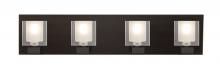  4WF-BOLOFR-BR - Besa, Bolo Vanity, Clear/Frost, Bronze Finish, 4x40W Halogen