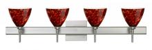 Besa Lighting 4SW-177941-LED-SN-SQ - Besa Wall With SQ Canopy Mia Satin Nickel Garnet 4x5W LED
