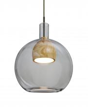  J-BENJISMNA-LED-BR - Besa, Benji Cord Pendant For Multiport Canopy, Smoke/Natural, Bronze Finish, 1x9W LED