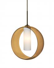  J-PLATOAM-LED-BR - Besa, Plato Cord Pendant For Multiport Canopies, Amber/Opal, Bronze Finish, 1x5W LED