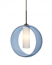  J-PLATOBL-LED-BR - Besa, Plato Cord Pendant For Multiport Canopies, Blue/Opal, Bronze Finish, 1x5W LED