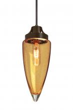  J-SULUAM-BR - Besa, Sulu Cord Pendant For Multiport Canopy, Amber Bubble, Bronze Finish, 1x60W Medi