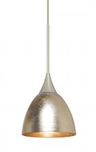  RXP-1758GF-LED-SN - Besa Divi Pendant, Gold Foil, Satin Nickel, 1x9W LED