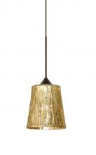  X-5125GF-BR - Besa Pendant For Multiport Canopy Nico 4 Bronze Stone Gold Foil 1x35W Halogen