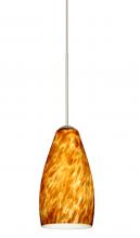  X-719818-SN - Besa Pendant For Multiport Canopy Karli Satin Nickel Amber Cloud 1x50W Halogen