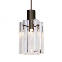  X-ICE4CL-LED-BR - Besa Ice 4 Pendant for Multiport Canopy, Clear Glass, Bronze Finish, 1x3W LED