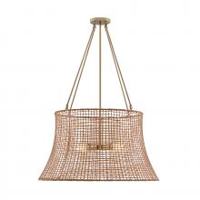  7-6192-4-171 - Longleaf 4-Light Outdoor Chandelier in Burnished Brass