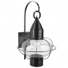  1509-BL-CL - Classic Onion Outdoor Wall Light - Black with Clear Glass