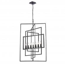  339-RS - Capri 7 Light Raw Steel Lantern Chandelier