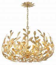  533-GA - Broche 6 Light Antique Gold Chandelier