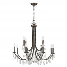  8829-VZ-CL-MWP - Bridgehampton 12 Light Hand Cut Crystal Vibrant Bronze Chandelier