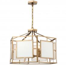  HIL-996-VG - Libby Langdon Hillcrest 6 Light Vibrant Gold Lantern Chandelier