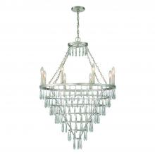  LUC-A9068-SA - Lucille 8 Light Antique Silver Chandelier