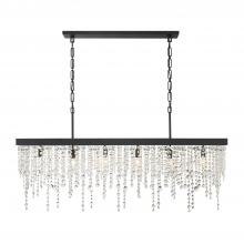  WIN-617-BF-CL-MWP - Winham 6 Light Black Forged Linear Chandelier