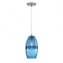  6118700 - Mini Pendant Brushed Nickel Finish Sapphire Glass