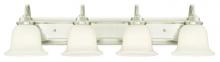  6301900 - 4 Light Wall Fixture Brushed Nickel Finish White Opal Glass