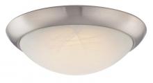  6308800 - 11 in. 14W LED Flush Brushed Nickel Finish White Alabaster Glass