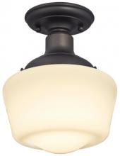  6342200 - 7 in. 1 Light Semi-Flush Oil Rubbed Bronze Finish White Opal Glass