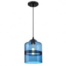  6366600 - Mini Pendant Matte Black Finish Sapphire Glass