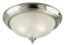  6430500 - 13 in. 2 Light Flush Brushed Nickel Finish Frosted Swirl Glass