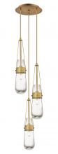  113-452-1P-BB-G452-4CL - Milan - 3 Light - 12 inch - Brushed Brass - Multi Pendant