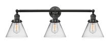  205-BK-G42 - Cone - 3 Light - 32 inch - Matte Black - Bath Vanity Light