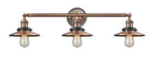  205BP-ACBK-M3-AC - Railroad - 3 Light - 32 inch - Antique Copper - Bath Vanity Light