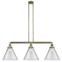  213-AB-G42-L - Cone - 3 Light - 44 inch - Antique Brass - Stem Hung - Island Light