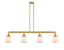  214-SG-G61 - Cone - 4 Light - 51 inch - Satin Gold - Stem Hung - Island Light