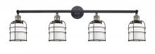  215-BAB-G51-CE - Bell Cage - 4 Light - 42 inch - Black Antique Brass - Bath Vanity Light