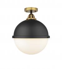  288-1C-BAB-HFS-121-BK-LED - Hampden - 1 Light - 13 inch - Black Antique Brass - Semi-Flush Mount