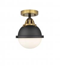  288-1C-BAB-HFS-61-BK-LED - Hampden - 1 Light - 7 inch - Black Antique Brass - Semi-Flush Mount