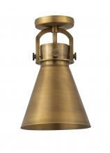  410-1F-BB-M411-8BB - Newton Cone - 1 Light - 8 inch - Brushed Brass - Flush Mount