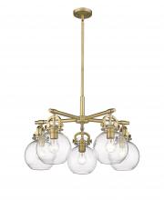  410-5CR-BB-G410-7CL - Newton Sphere - 5 Light - 26 inch - Brushed Brass - Chandelier