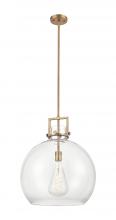  411-1SL-BB-G410-18CL - Newton Sphere - 1 Light - 18 inch - Brushed Brass - Pendant