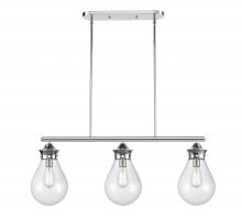  414-3I-PC-G4144-8-LED - Genesis - 3 Light - 39 inch - Polished Chrome - Cord hung - Island Light