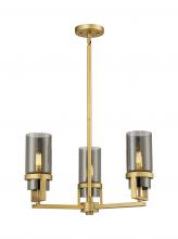  426-3CR-BB-G426-8SM - Utopia - 3 Light - 22 inch - Brushed Brass - Pendant