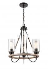  442-3CR-BK-SDY - Paladin - 3 Light - 19 inch - Matte Black - Chain Hung - Mini Chandelier