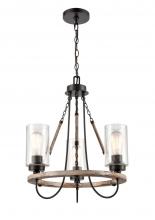  442-3CR-BK-SDY-LED - Paladin - 3 Light - 19 inch - Matte Black - Chain Hung - Mini Chandelier