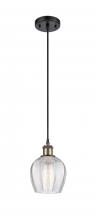  516-1P-BAB-G462-6-LED - Norfolk - 1 Light - 6 inch - Black Antique Brass - Cord hung - Mini Pendant