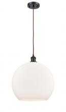  516-1P-OB-G121-14-LED - Athens - 1 Light - 14 inch - Oil Rubbed Bronze - Cord hung - Pendant