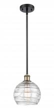  516-1S-BAB-G1213-8-LED - Athens Deco Swirl - 1 Light - 8 inch - Black Antique Brass - Mini Pendant