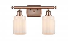  516-2W-AC-G341-LED - Hadley - 2 Light - 15 inch - Antique Copper - Bath Vanity Light