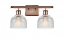  516-2W-AC-G412-LED - Dayton - 2 Light - 16 inch - Antique Copper - Bath Vanity Light