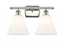 Innovations Lighting 516-2W-PN-GBC-81-LED - Berkshire - 2 Light - 18 inch - Polished Nickel - Bath Vanity Light