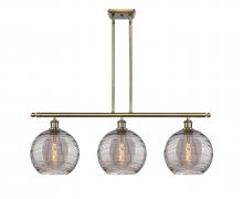  516-3I-AB-G1213-10SM - Athens Deco Swirl - 3 Light - 37 inch - Antique Brass - Cord hung - Island Light