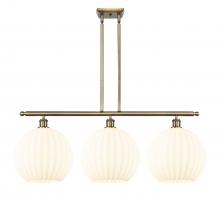  516-3I-AB-G1217-12WV - White Venetian - 3 Light - 39 inch - Antique Brass - Stem Hung - Island Light